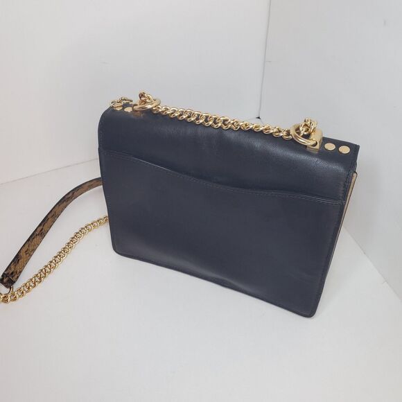 Coach Klare Chain Crossbody Monogram Lt. Khaki Canvas Faux Snake City Girl - Picture 5 of 12